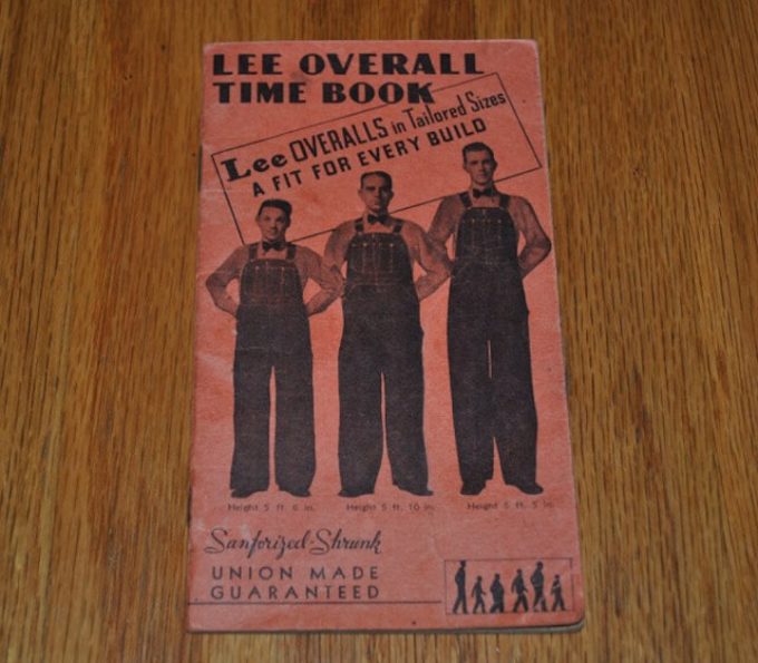 1938年発行 鉄道労働者向け Lee Overall Time Book表紙