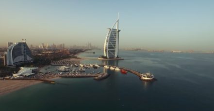 Dubai Bay port and building