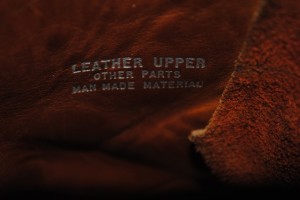 Leather upper man made material