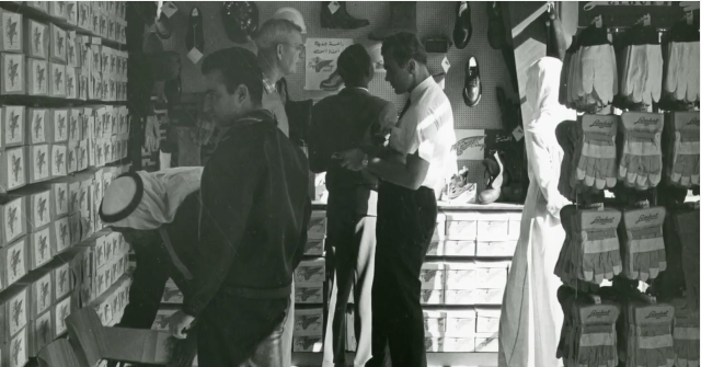 Customers at Red Wing Store in Middle East around 1960s