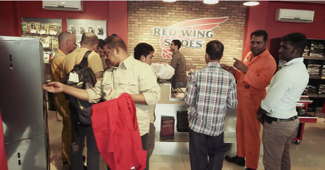 Customers at Red Wing Middle East Dealer Moiss Store